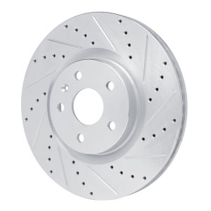 Buick Regal Brake Rotor (1) - Front Right - R1 Concepts - Drilled & Slotted - Silver - `13-`19